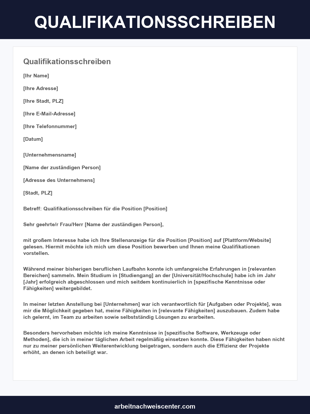 Qualifikationsschreiben